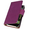 BAOHU Washed Leer Bookstyle Hoesje voor Samsung Galaxy S i9000 Paars