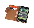 BAOHU Washed Leer Bookstyle Wallet Case Hoesje - Geschikt voor Samsung Galaxy S i9000 Bruin
