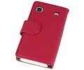 BAOHU Washed Leer Bookstyle Wallet Case Hoesje - Geschikt voor Samsung Galaxy S i9000 Roze