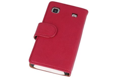 Washed Leer Bookstyle Wallet Case Hoesje - Geschikt voor Samsung Galaxy S i9000 Roze