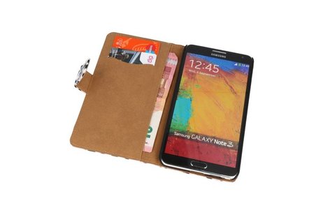 Chita Bookstyle Wallet Case Hoesjes voor Galaxy Note 3 N9000 Wit