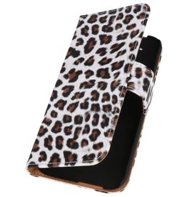 BAOHU Luipaard Bookstyle Hoes voor HTC One M8 Bruin