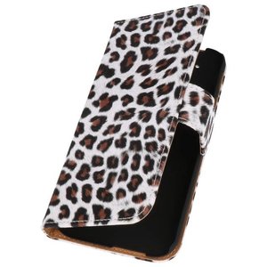 BAOHU Luipaard Bookstyle Wallet Case Hoes - Hoesje Geschikt voor HTC One M8 Bruin