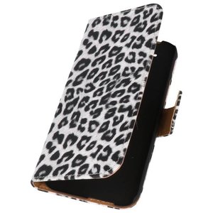 BAOHU Luipaard Bookstyle Wallet Case Hoes - Hoesje Geschikt voor HTC One M8 Wit