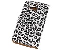 BAOHU Luipaard Bookstyle Wallet Case Hoes - Hoesje Geschikt voor HTC One M8 Wit