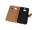 Luipaard Bookstyle Wallet Case Hoes voor HTC One M8 Wit