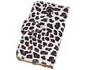 Luipaard Bookstyle Wallet Case Hoesjes voor Galaxy S4 Active i9295 Bruin