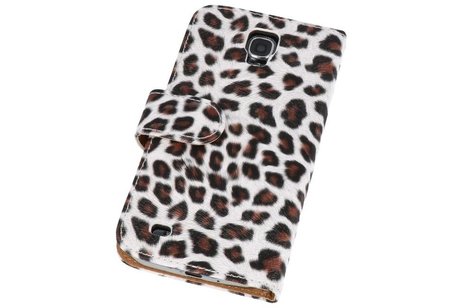 Luipaard Bookstyle Wallet Case Hoesjes voor Galaxy S4 Active i9295 Bruin