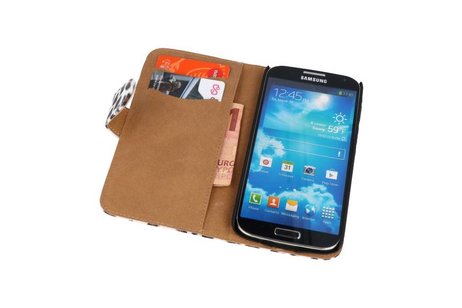 Luipaard Bookstyle Wallet Case Hoesjes voor Galaxy S4 Active i9295 Bruin