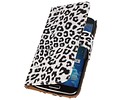 Luipaar Bookstyle Wallet Case Hoesjes voor Galaxy S4 Active i9295 Wit