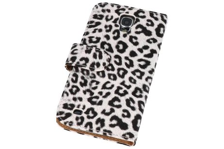 BAOHU Luipaar Bookstyle Wallet Case Hoesjes - Hoesje Geschikt voor Samsung Galaxy S4 Active i9295 Wit