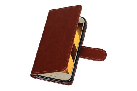 Galaxy A3 2017 Portemonnee hoesje booktype wallet case Bruin