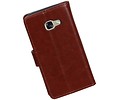BAOHU Hoesje Geschikt voor Samsung Galaxy A3 2017 - Portemonnee hoesje booktype wallet case Bruin