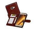 BAOHU Hoesje Geschikt voor Samsung Galaxy A3 2017 - Portemonnee hoesje booktype wallet case Bruin