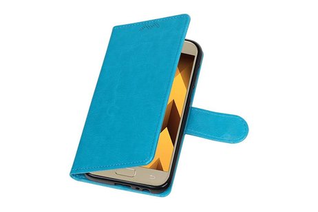 BAOHU Hoesje Geschikt voor Samsung Galaxy A3 2017 - Portemonnee hoes booktype wallet case Turquoise