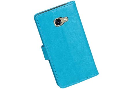 BAOHU Hoesje Geschikt voor Samsung Galaxy A3 2017 - Portemonnee hoes booktype wallet case Turquoise