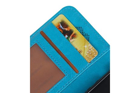 BAOHU Hoesje Geschikt voor Samsung Galaxy A3 2017 - Portemonnee hoes booktype wallet case Turquoise