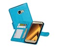 BAOHU Hoesje Geschikt voor Samsung Galaxy A3 2017 - Portemonnee hoes booktype wallet case Turquoise