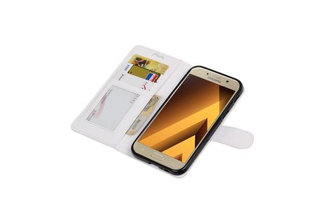 BAOHU Hoesje Geschikt voor Samsung Galaxy A5 2017 - Portemonnee hoesje booktype wallet case Wit