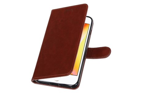 BAOHU Hoesje Geschikt voor iPhone 7 / 8 Plus - Portemonnee hoesje booktype wallet case Bruin