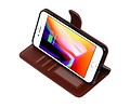 BAOHU Hoesje Geschikt voor iPhone 7 / 8 Plus - Portemonnee hoesje booktype wallet case Bruin