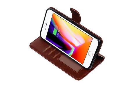 BAOHU Hoesje Geschikt voor iPhone 7 / 8 Plus - Portemonnee hoesje booktype wallet case Bruin
