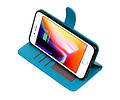 BAOHU Hoesje Geschikt voor iPhone 7 / 8 Plus - Portemonnee hoesje booktype wallet Turquoise