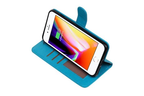 BAOHU Hoesje Geschikt voor iPhone 7 / 8 Plus - Portemonnee hoesje booktype wallet Turquoise