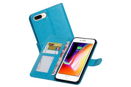 BAOHU Hoesje Geschikt voor iPhone 7 / 8 Plus - Portemonnee hoesje booktype wallet Turquoise