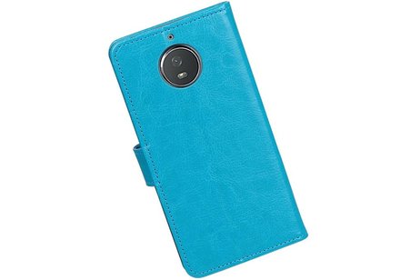 Moto G5s Portemonnee hoesje booktype wallet case Turquoise
