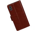 iPhone X Portemonnee hoesje booktype wallet case Bruin