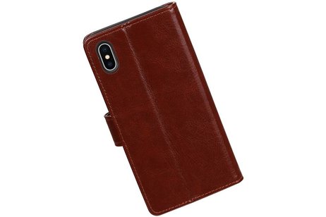 iPhone X Portemonnee hoesje booktype wallet case Bruin