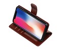 BAOHU Hoesje Geschikt voor iPhone X - Portemonnee hoesje booktype wallet case Bruin