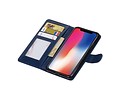 BAOHU Hoesje Geschikt voor iPhone X - Portemonnee hoesje booktype wallet case Donkerblauw