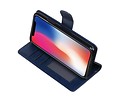 iPhone X Portemonnee hoesje booktype wallet case Donkerblauw