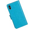 BAOHU Hoesje Geschikt voor iPhone X - Portemonnee hoesje booktype wallet case Turquoise