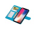 iPhone X Portemonnee hoesje booktype wallet case Turquoise