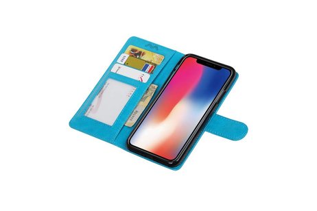 BAOHU Hoesje Geschikt voor iPhone X - Portemonnee hoesje booktype wallet case Turquoise