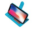 BAOHU Hoesje Geschikt voor iPhone X - Portemonnee hoesje booktype wallet case Turquoise