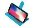 iPhone X Portemonnee hoesje booktype wallet case Turquoise