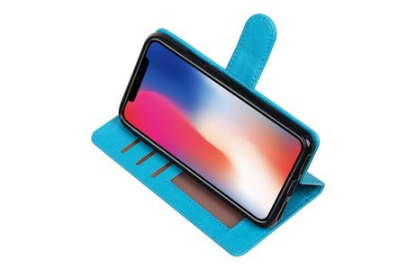 BAOHU Hoesje Geschikt voor iPhone X - Portemonnee hoesje booktype wallet case Turquoise