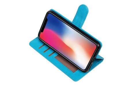 iPhone X Portemonnee hoesje booktype wallet case Turquoise