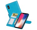 iPhone X Portemonnee hoesje booktype wallet case Turquoise