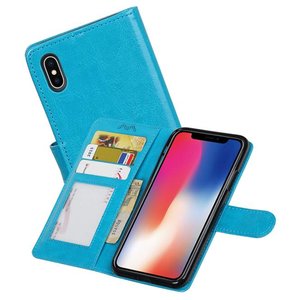 BAOHU Hoesje Geschikt voor iPhone X - Portemonnee hoesje booktype wallet case Turquoise