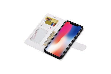 BAOHU Hoesje Geschikt voor iPhone X - Portemonnee hoesje booktype wallet case Wit