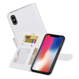 BAOHU Hoesje Geschikt voor iPhone X - Portemonnee hoesje booktype wallet case Wit