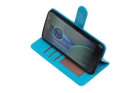 Moto G5s Plus Portemonnee hoesje booktype wallet Turquoise