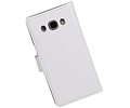 BAOHU Hoesje Geschikt voor Samsung Galaxy J7 2016 - Portemonnee hoesje booktype wallet case Wit