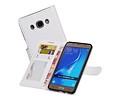 BAOHU Hoesje Geschikt voor Samsung Galaxy J7 2016 - Portemonnee hoesje booktype wallet case Wit