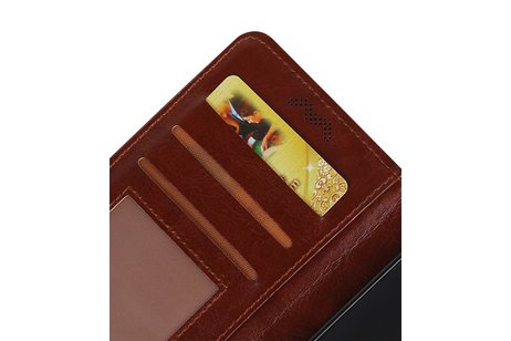 BAOHU Hoesje Geschikt voor Huawei Y5 / Y6 2017 - Portemonnee booktype wallet case Bruin